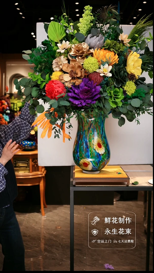 手工艺品琉璃手工花器花束空运包邮送货上门-以图片为准