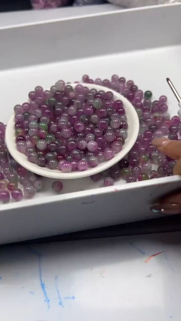 未镶嵌颈饰碧玺W1779西瓜碧玺8mm*30颗