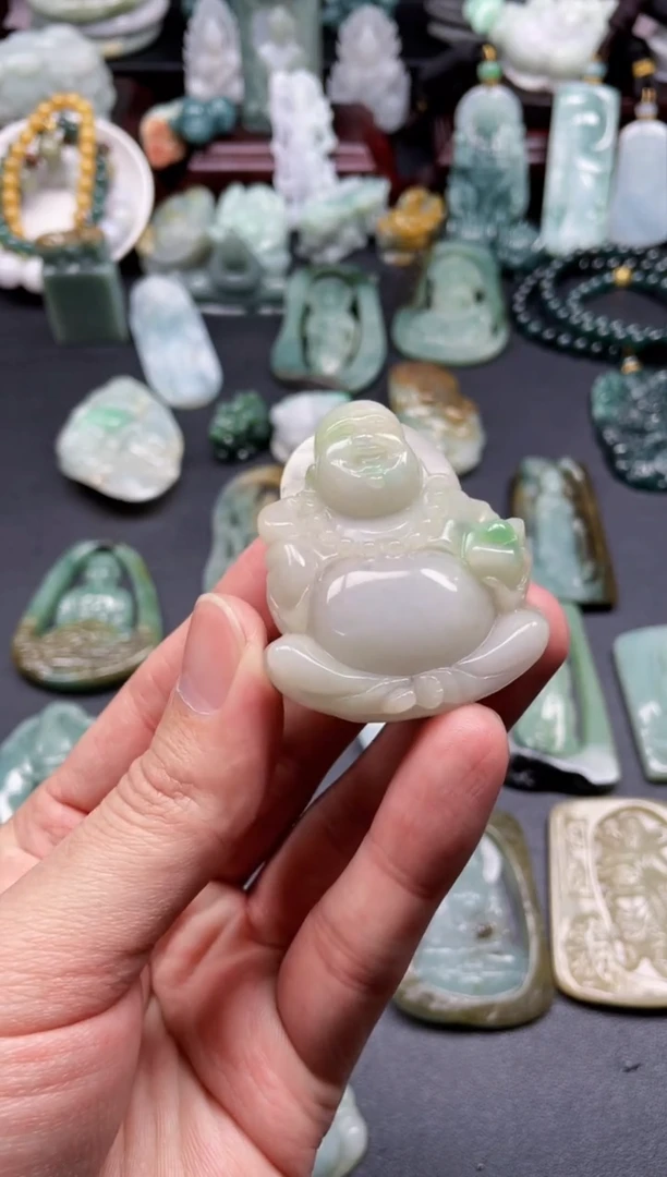 颈饰未镶嵌翡翠3  天然翡翠a货  佛