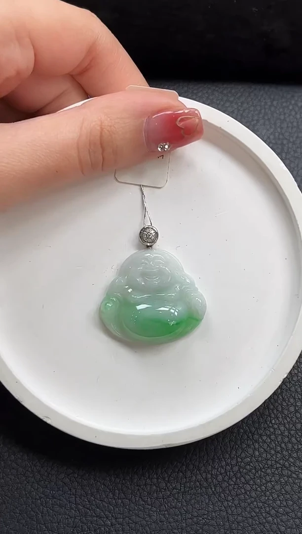 【闪购商品】翡翠颈饰18K金镶嵌佛公