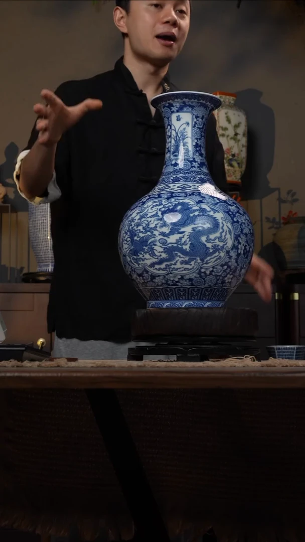 摆件WN问泥景德镇陶瓷花瓶摆件