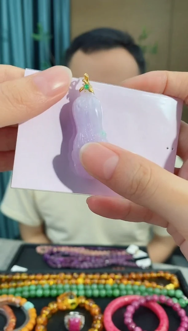 吊坠(不含链)18K金镶嵌翡翠885