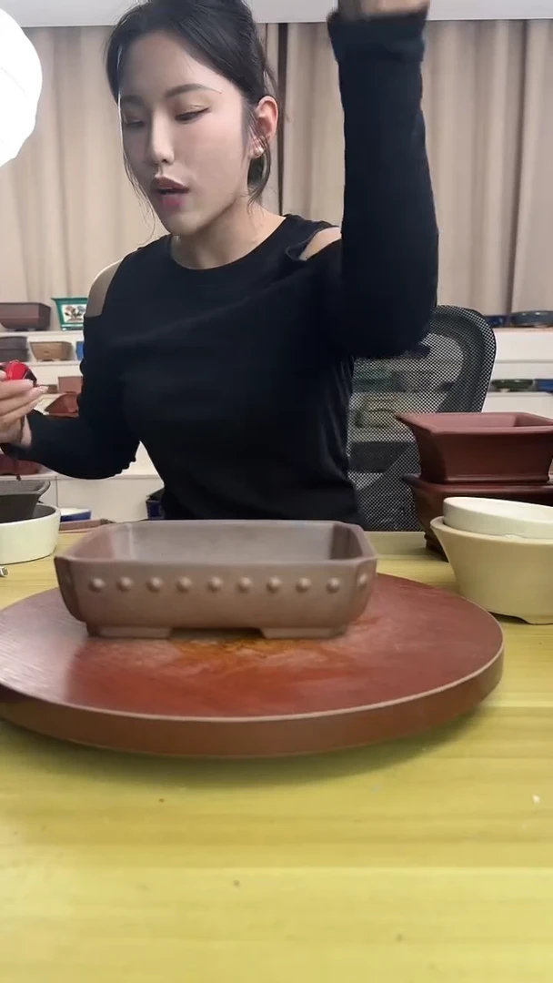 紫砂花盆浅草紫砂花盆微瑕