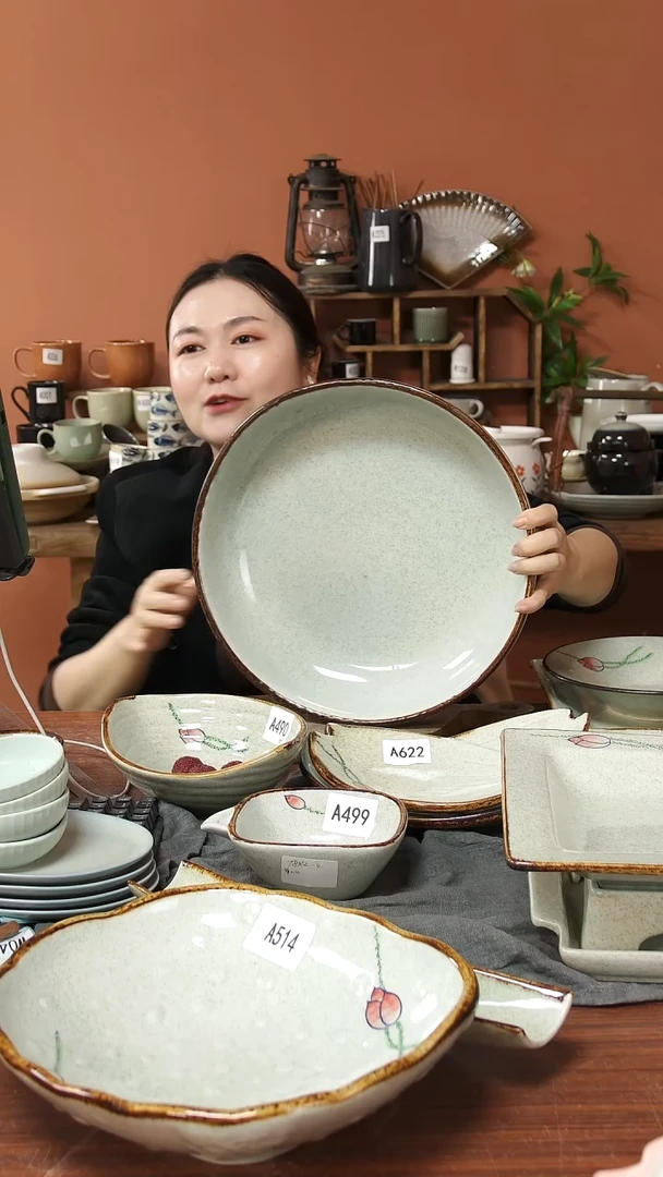 陶瓷A625陶瓷荷花大盆33*7.5*