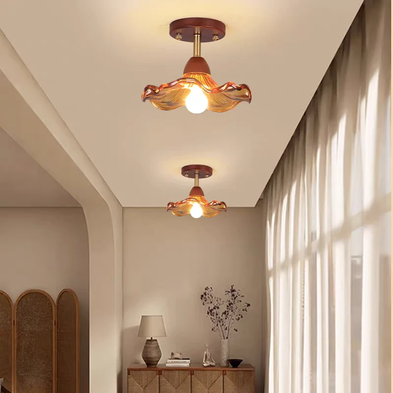 阳台过道衣帽间玄关中古风吸顶灯复古创意过道灯走廊灯欧式美式