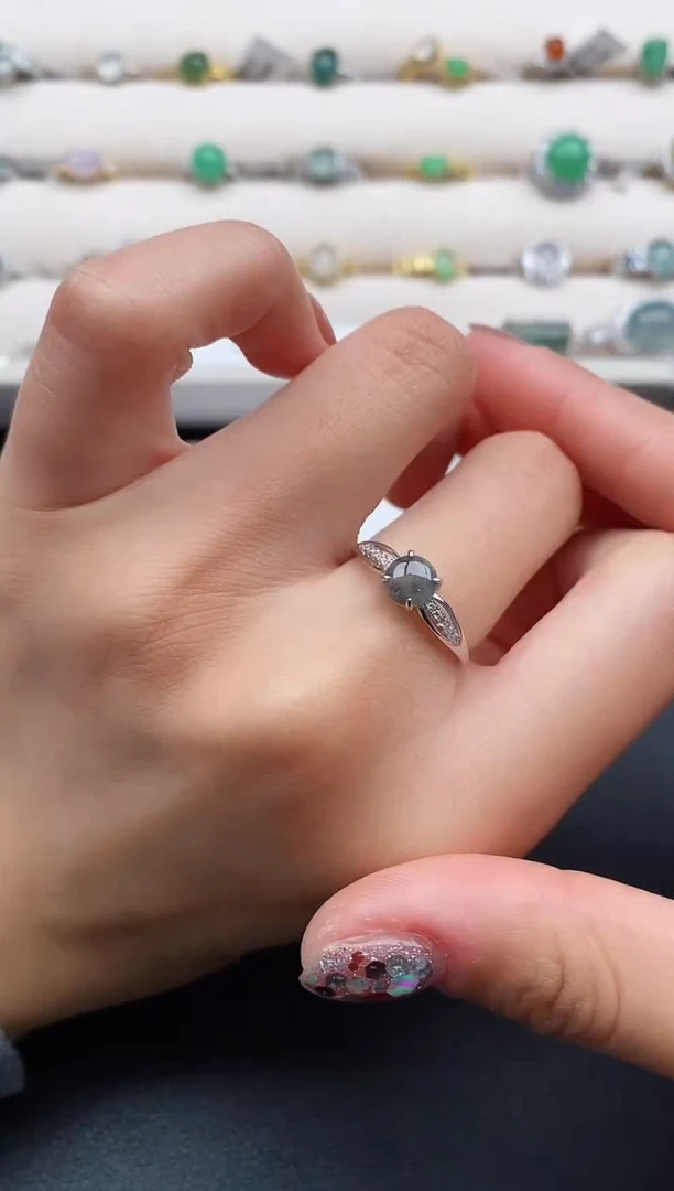 银S925镶嵌戒指翡翠11111111111+5