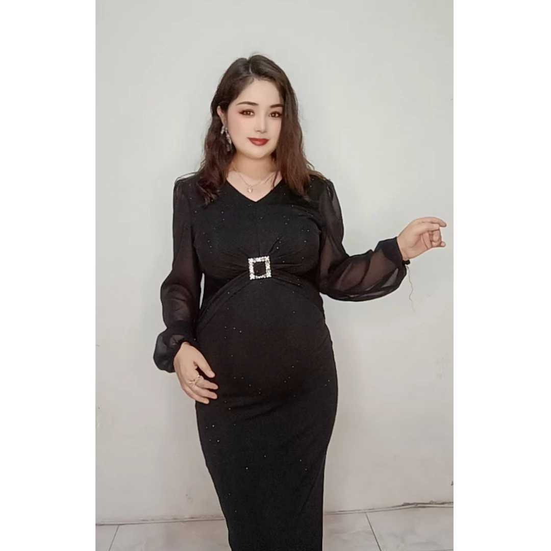 3101【包邮】新款时尚气质黑色烫钻显瘦女装连衣裙