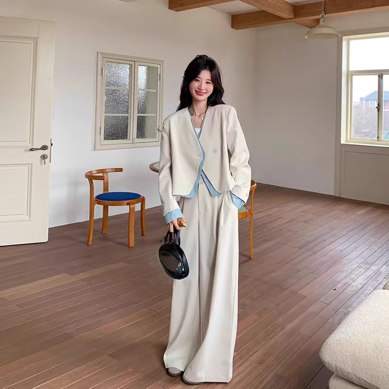 537春游出行衣服休闲网红洋气炸街女装时尚气质小西装套装二件套