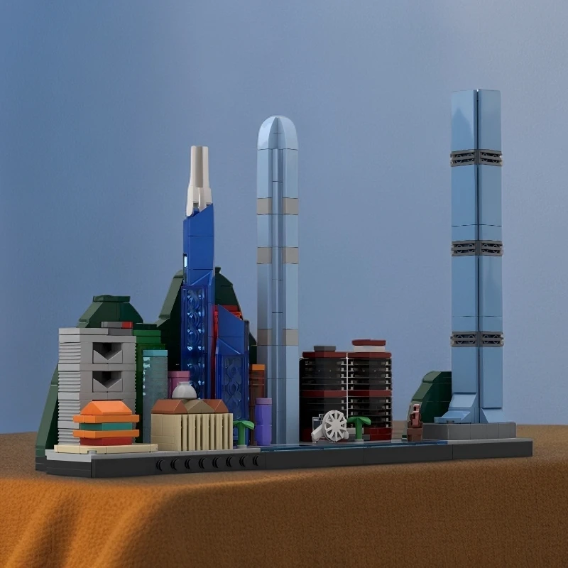 MOC -209850 香港天际线建筑街景模型益智男孩拼插积木玩具摆件