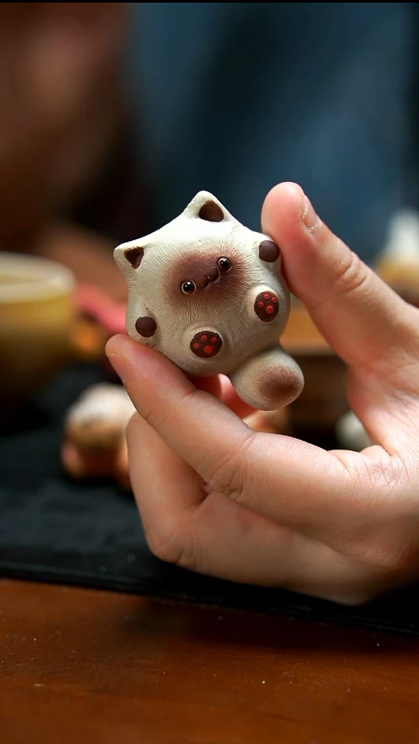 茶壶紫砂白泥布偶猫茶宠