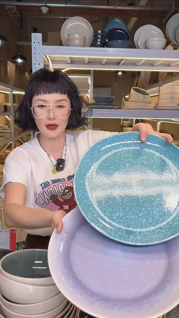 瓷121外贸尾货高温釉下彩餐具默认微瑕