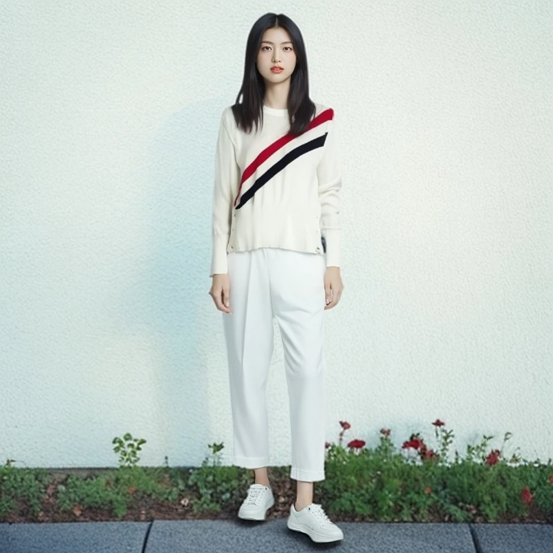 99新 THOMBROWNE /汤姆布朗/针织衫/ 三色斜杠长袖/4码/0001054