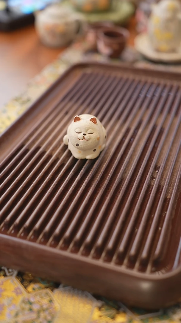 茶壶紫砂白段小猫