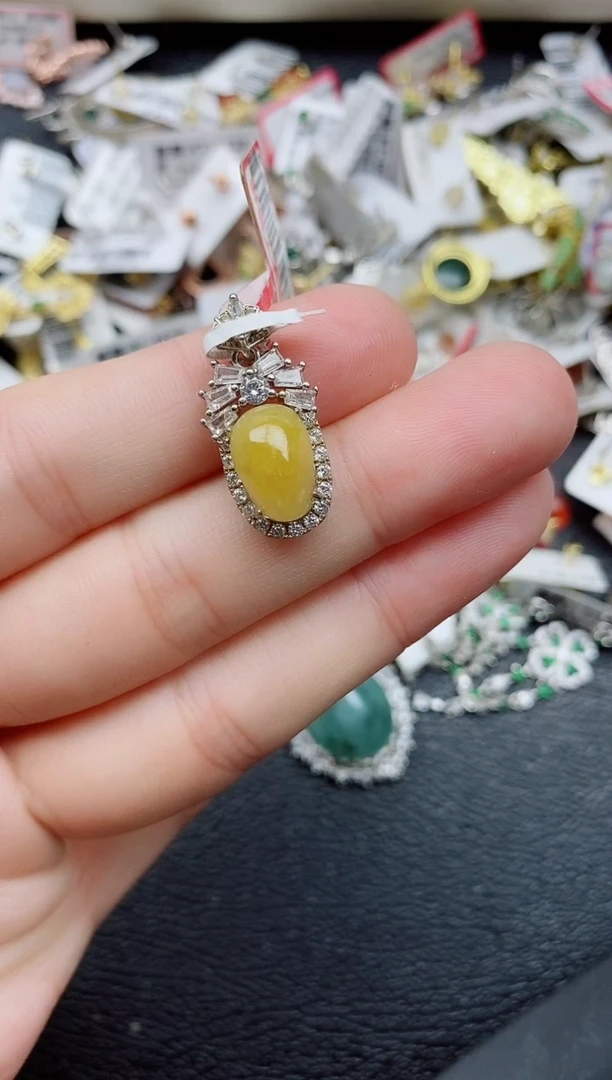 银S925镶嵌戒指翡翠1