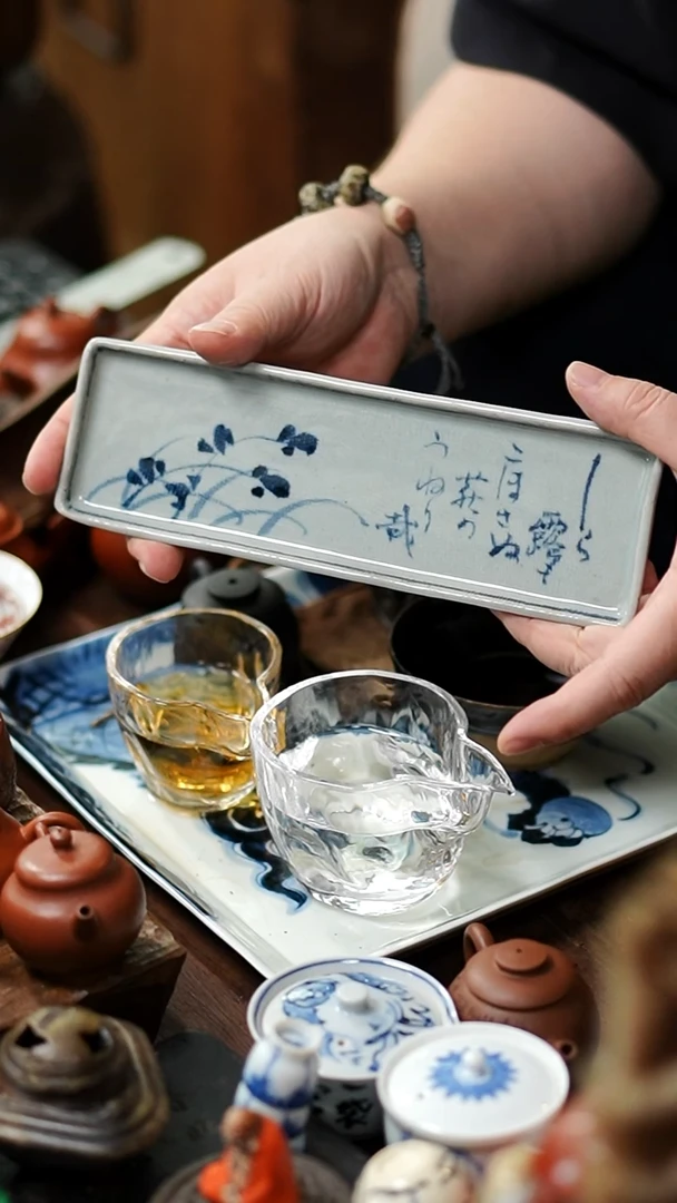 青花茶托功夫茶道具
