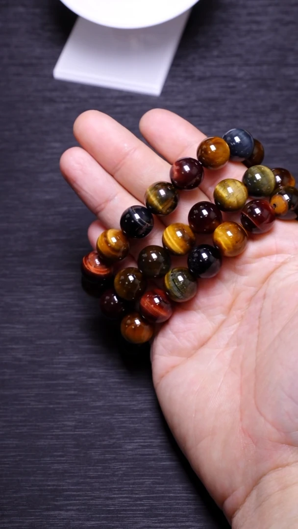 【闪购商品】木变石（虎睛石）单圈未镶嵌Q052彩虎眼单圈12mm