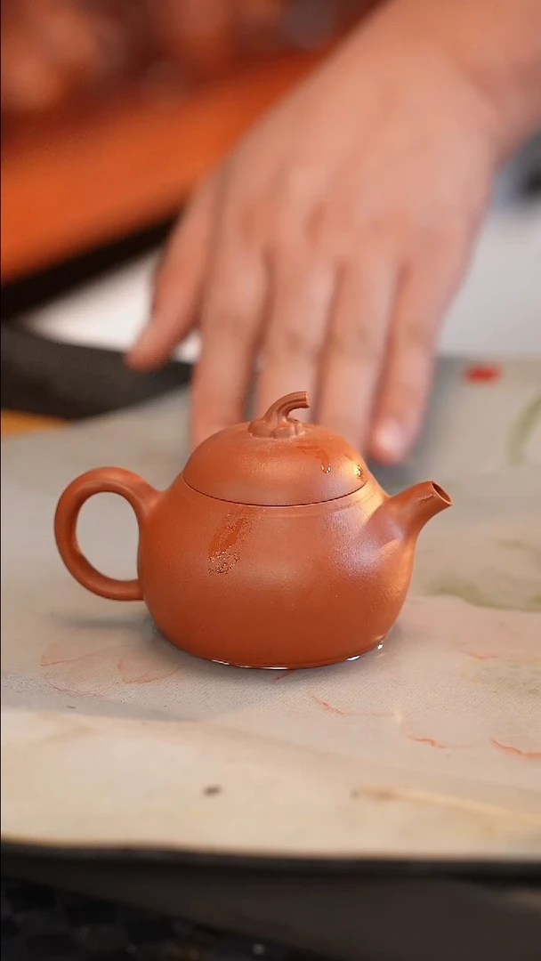 茶壶紫砂全手 大红袍 茄瓜 150cc