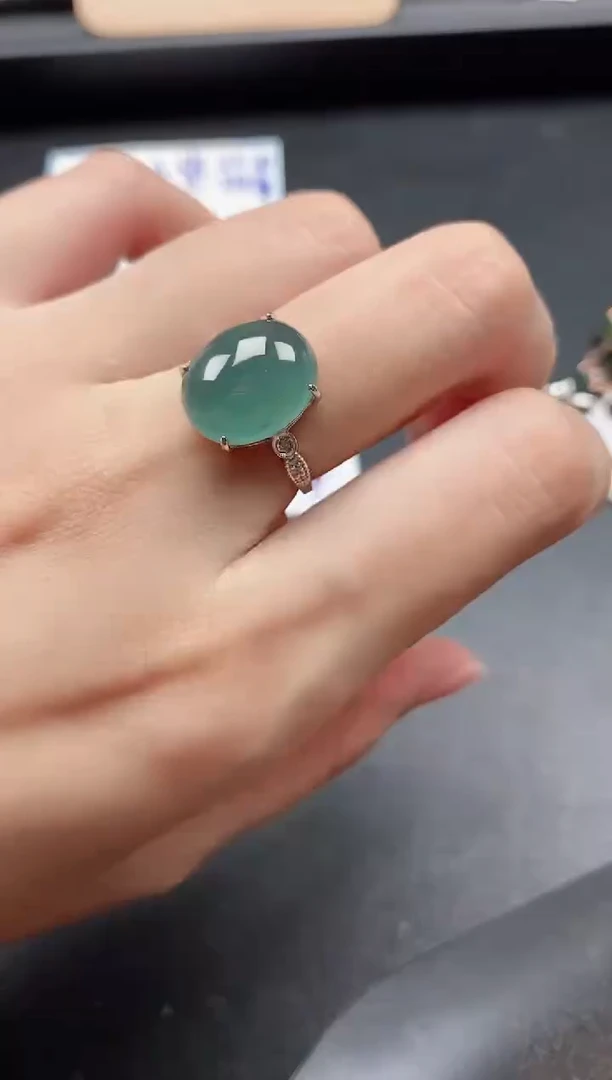 翡翠戒指银S925镶嵌51511