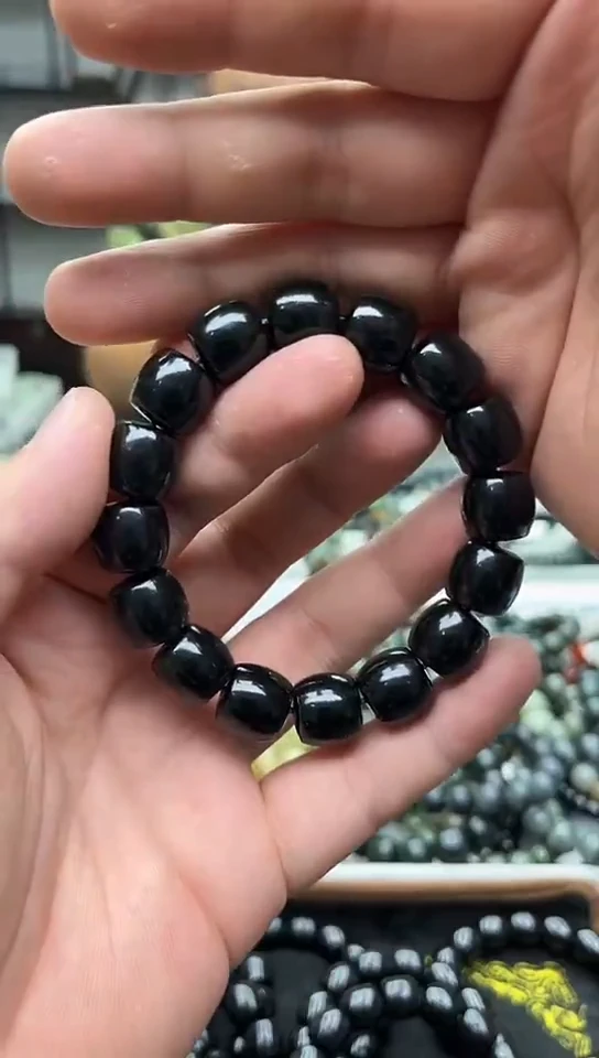 和田玉未镶嵌手串纯天然新疆塔县黑青14