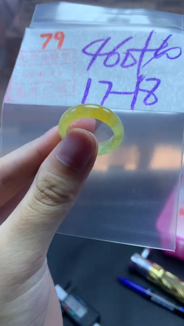 未镶嵌定制翡翠戒圈17-18#470毛货需精细抛光