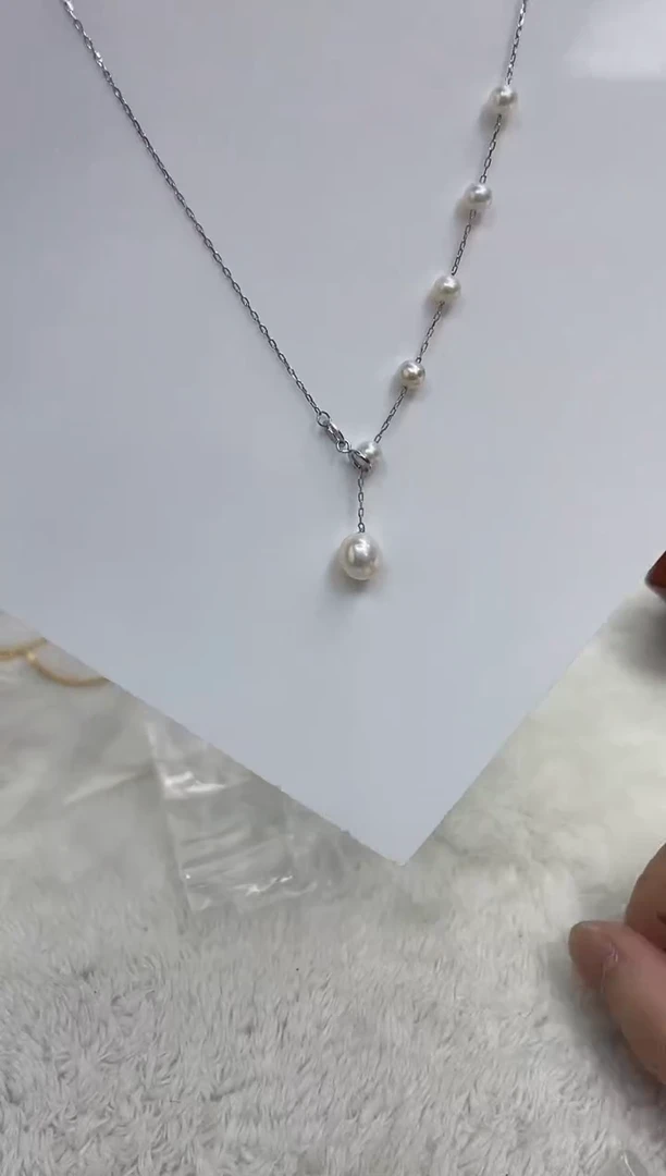 淡水珍珠银S925镶嵌颈饰
