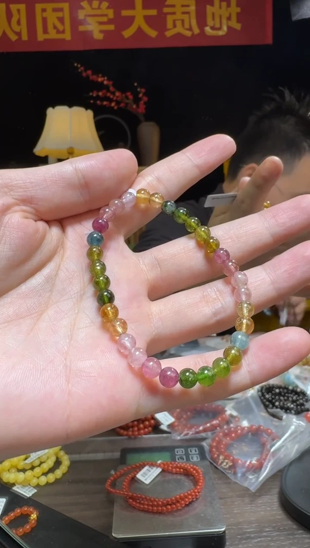【闪购商品】碧玺手串未镶嵌碧玺圆珠单圈（5.8-6mm）