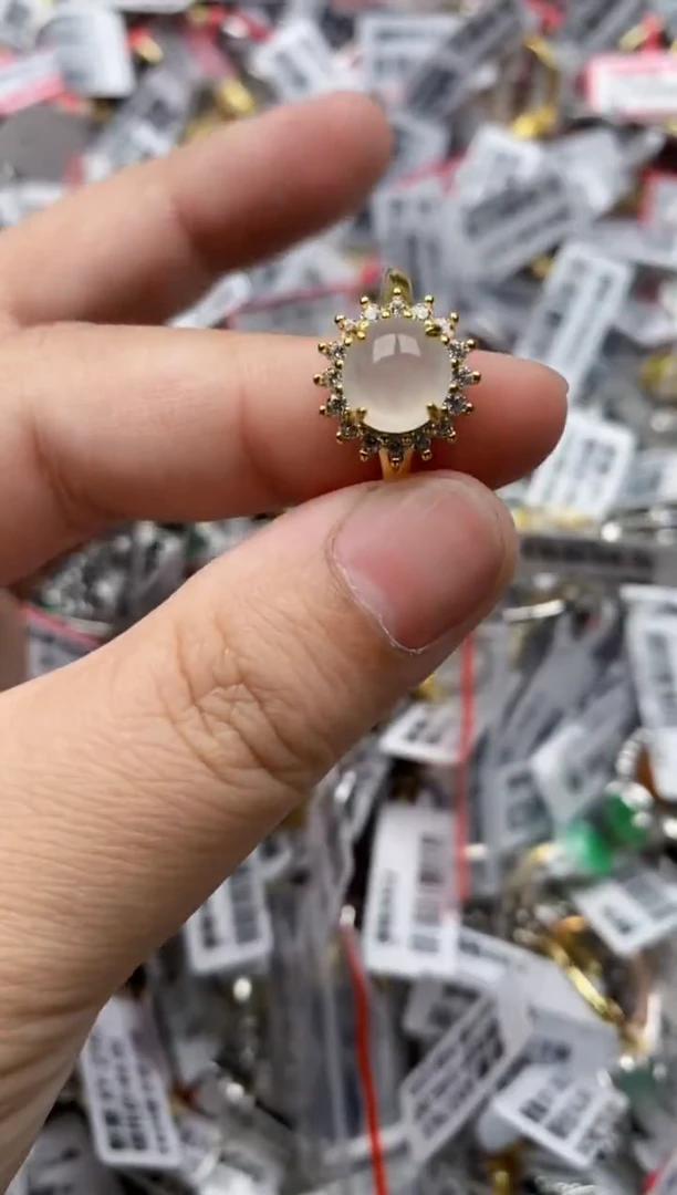 【闪购商品】翡翠戒指银S925镶嵌5555---4