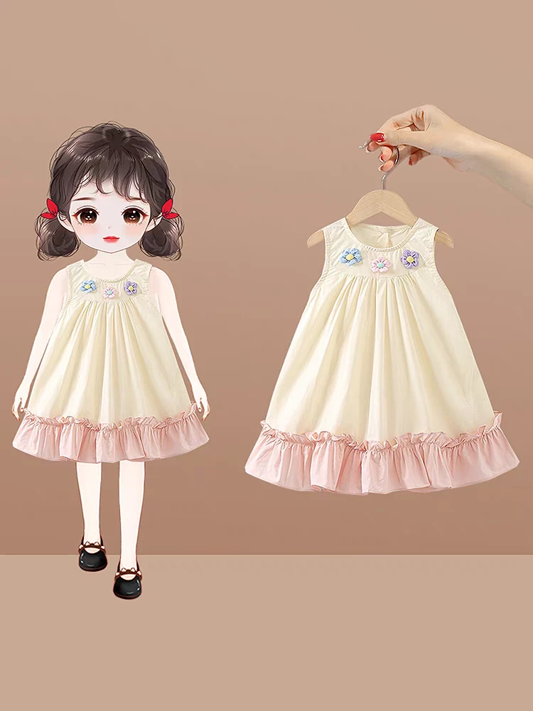 女童连衣裙公主裙儿童裙子宝宝2025新款女孩夏装洋气周岁生日衣服