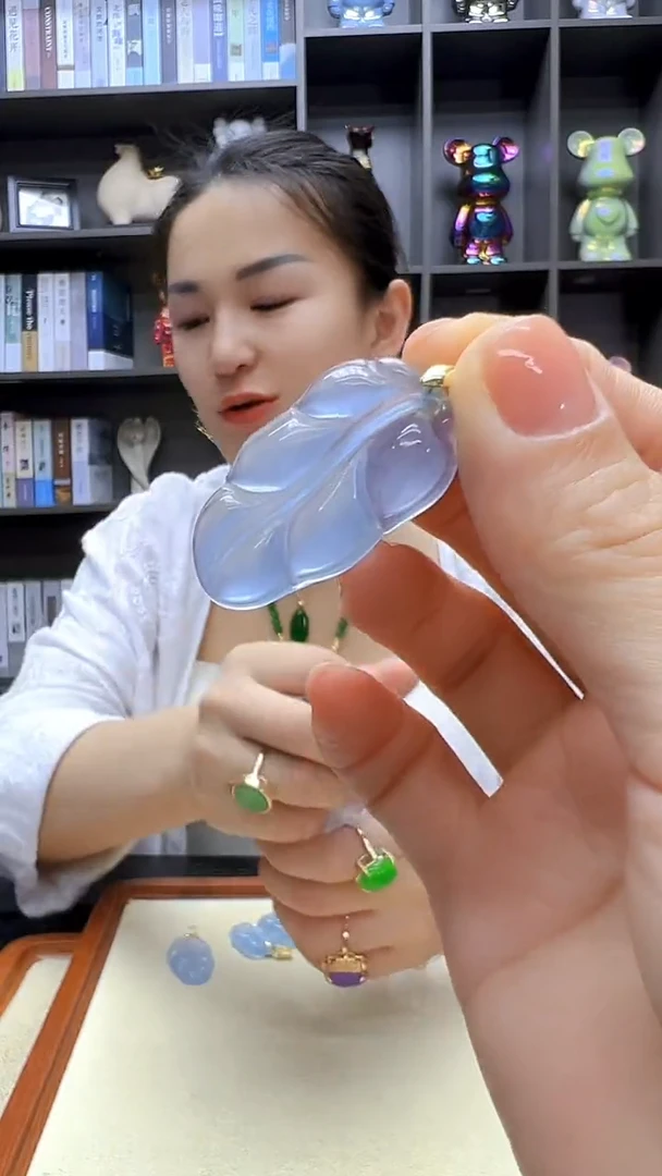 翡翠14K金镶嵌颈饰沉白diy劲饰
