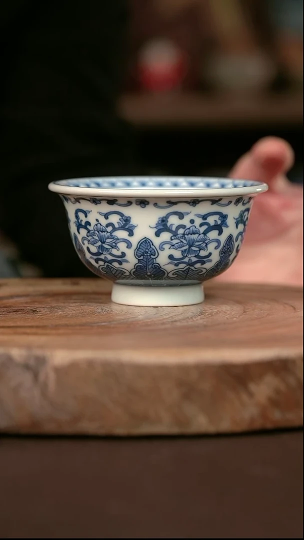 手绘微瑕高温现代瓷  柴窑  芭蕉如意纹大压100C