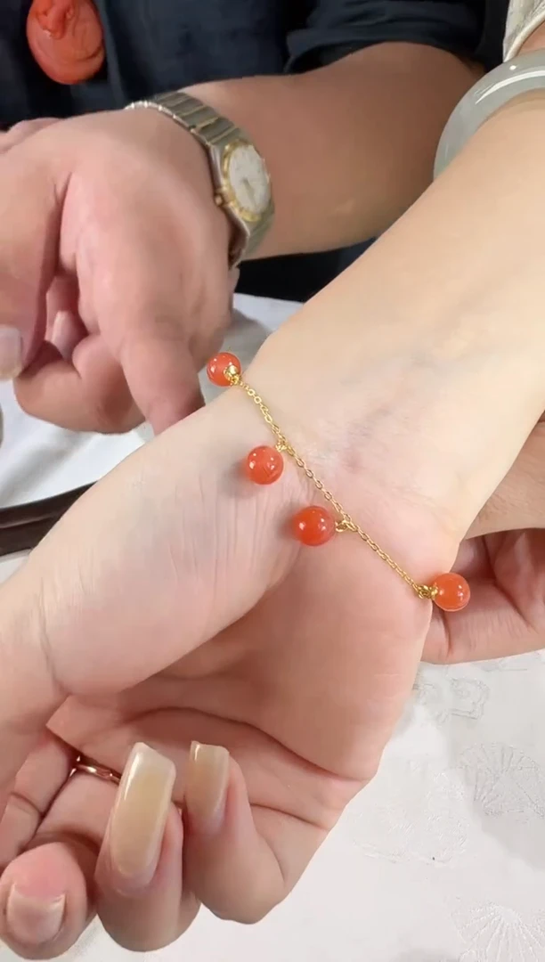 南红玛瑙银S925镶嵌颈饰06014035