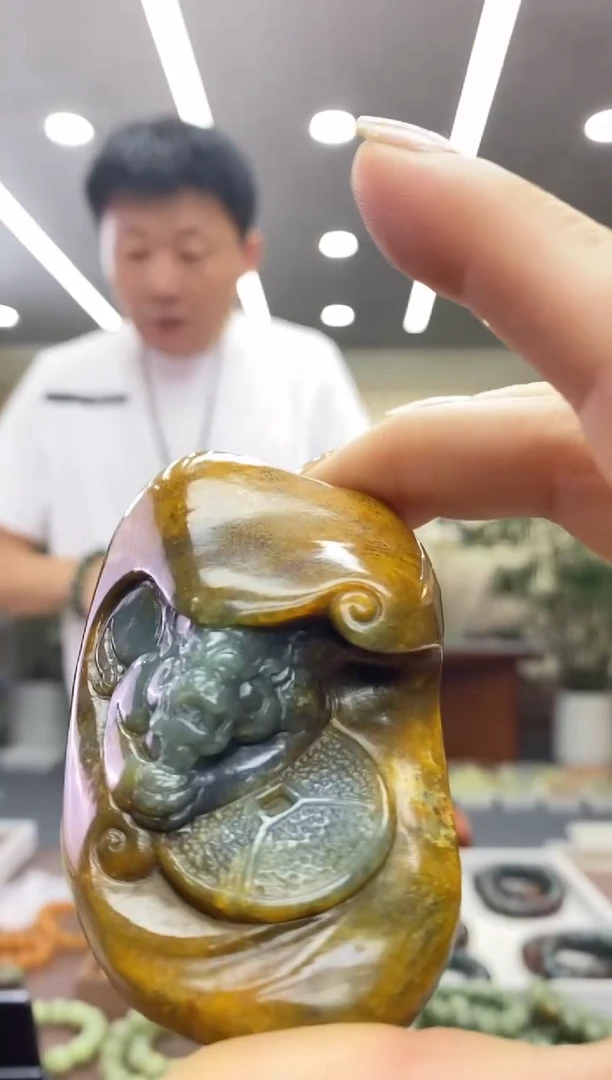 未镶嵌透闪石质玉把件河磨玉手把
