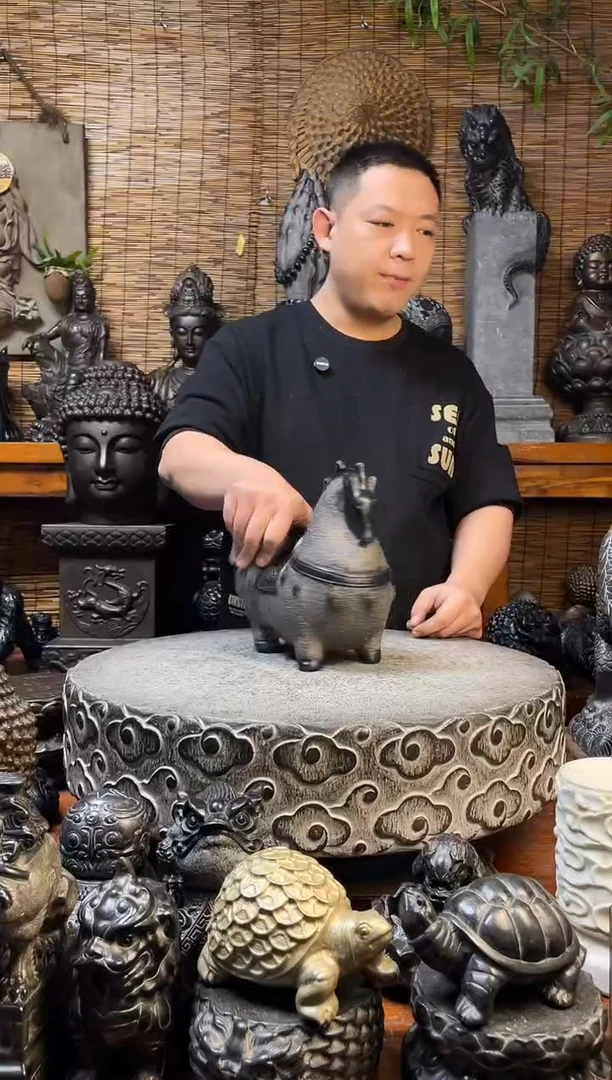 石材30唐马天然青石雕刻