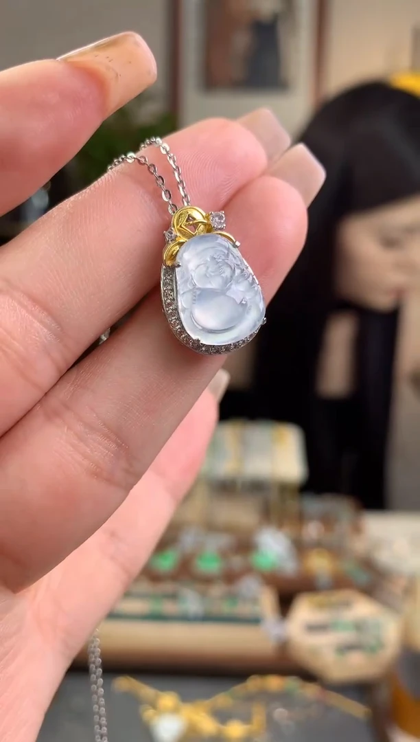 翡翠银S925镶嵌吊坠(不含链)吊坠