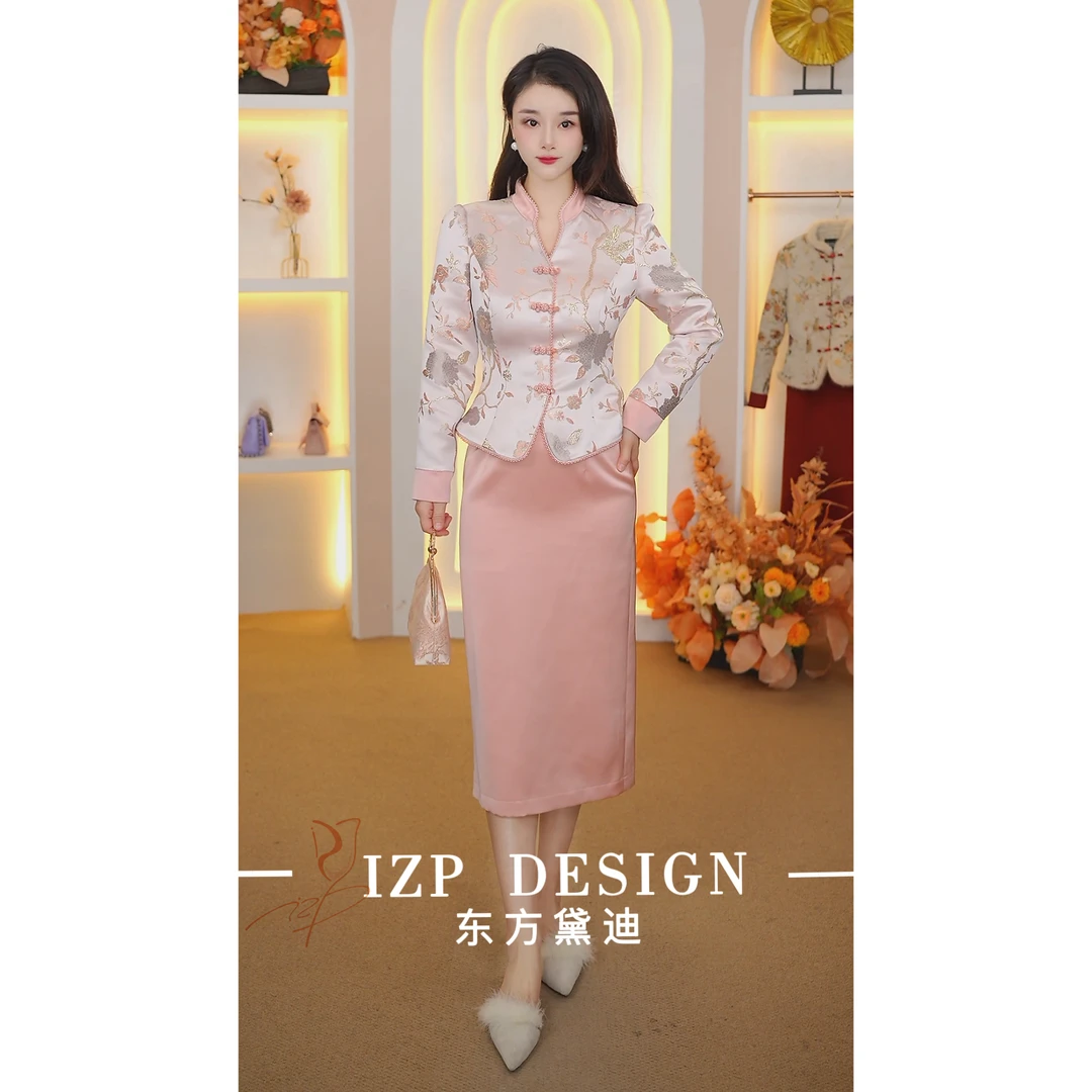 东方黛迪 新中式国风织金高级感优雅春季裙套装新款PM41711+82400