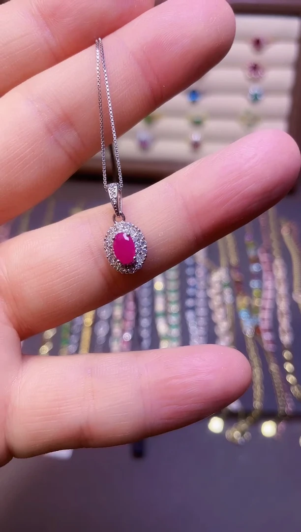 【闪购商品】红宝石颈饰银S925镶嵌1