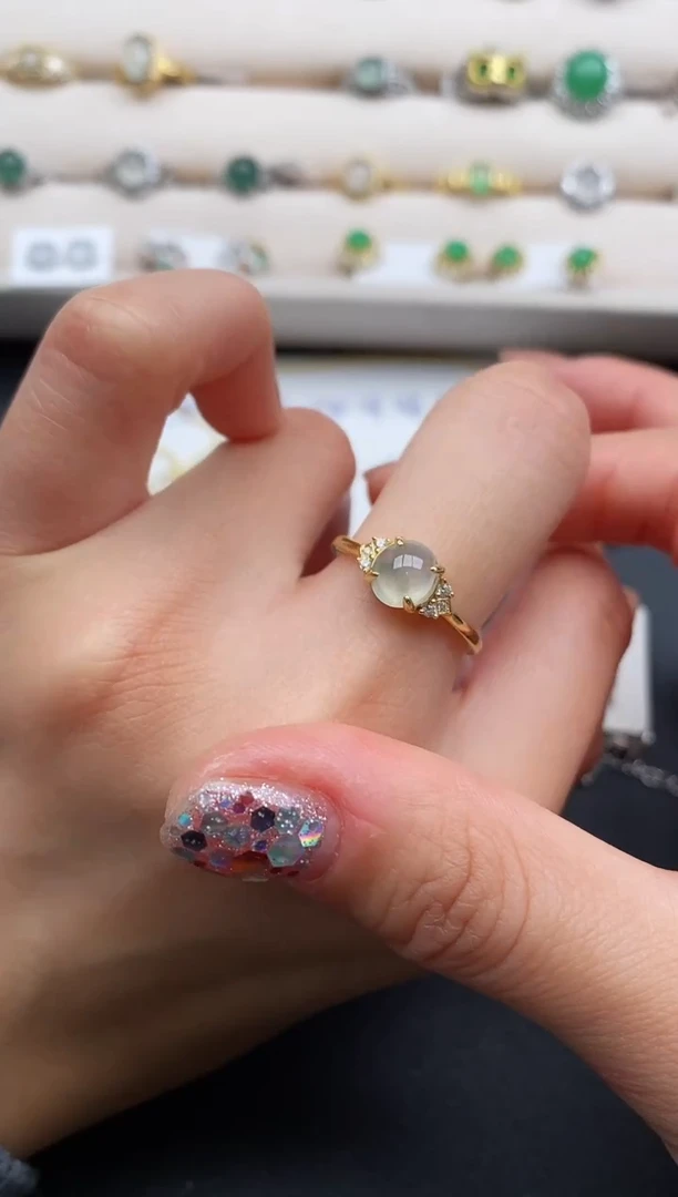 银S925镶嵌戒指翡翠7777777+10