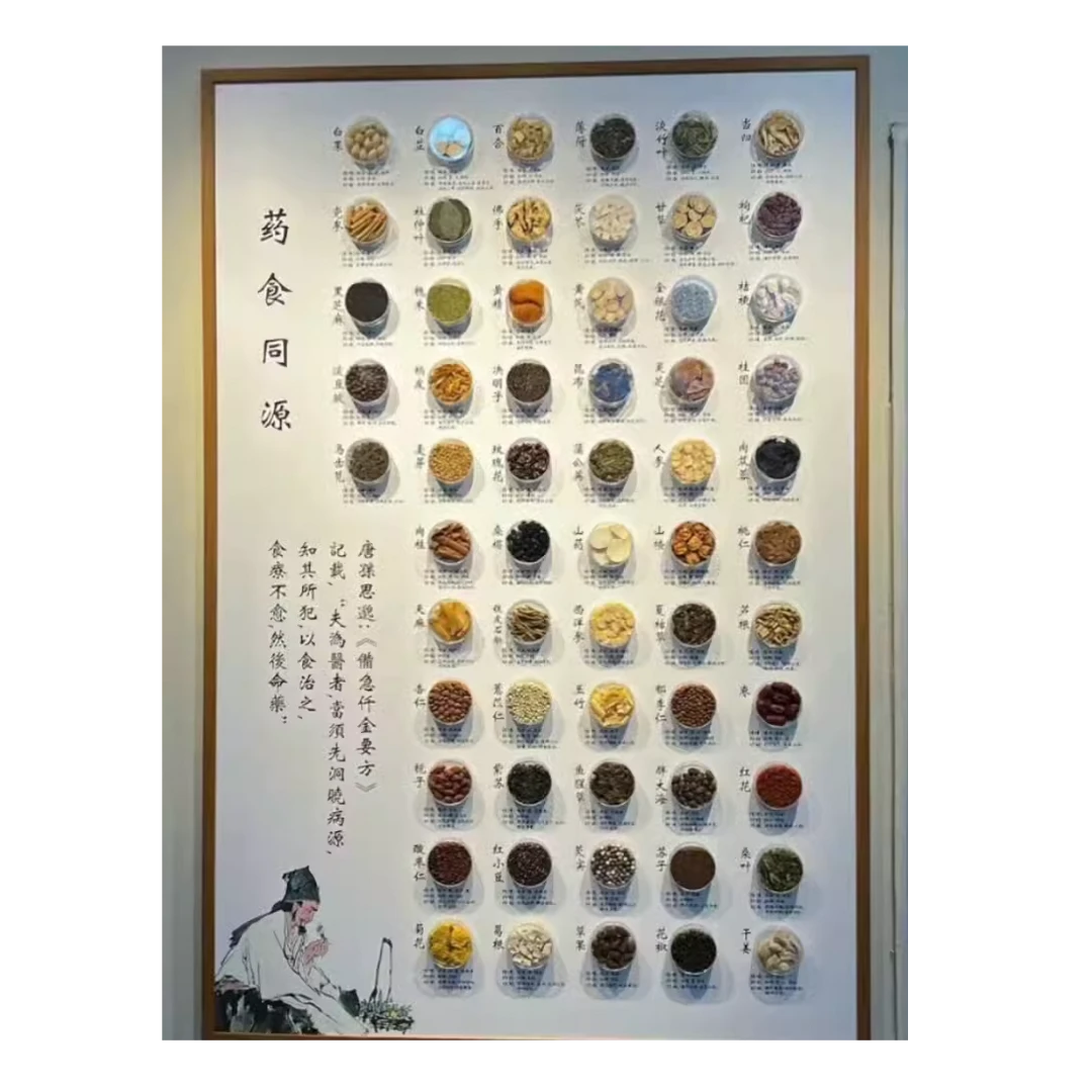 药食同源标本展示装饰画中药陈列道具药材标本画本代茶饮展示框