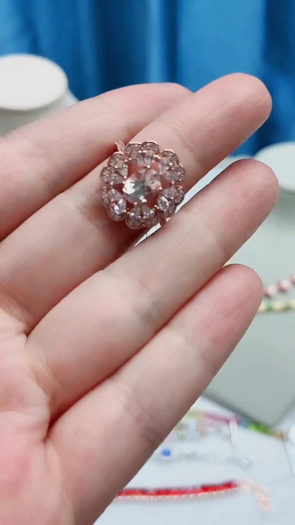 银S925镶嵌绿柱石戒指436ZB1112产品一个（多样性）