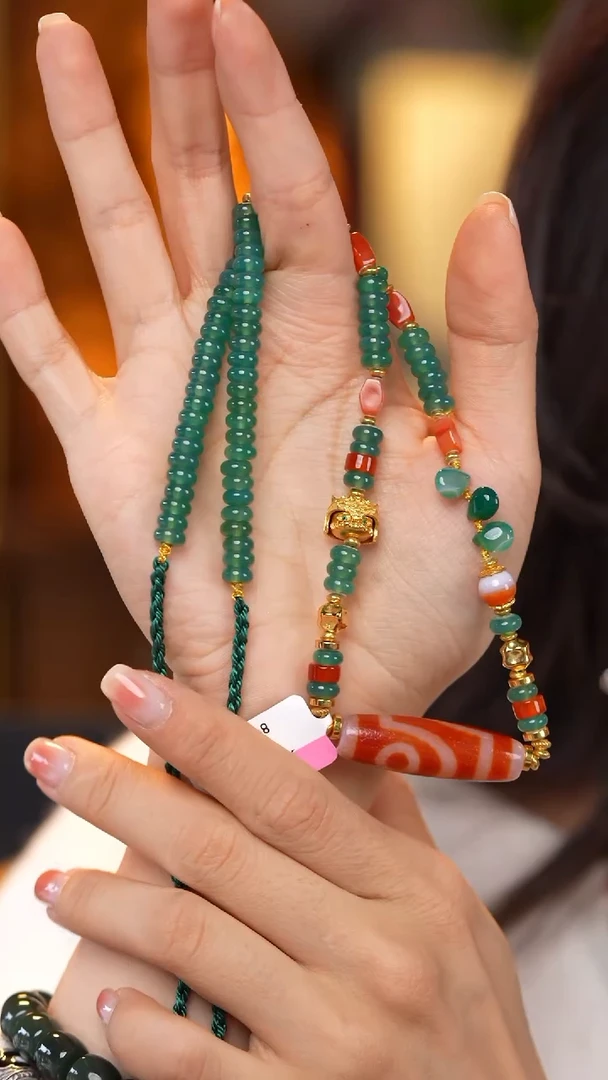 【闪购商品】玛瑙/玉髓颈饰未镶嵌Z27272红肉二眼锁骨链