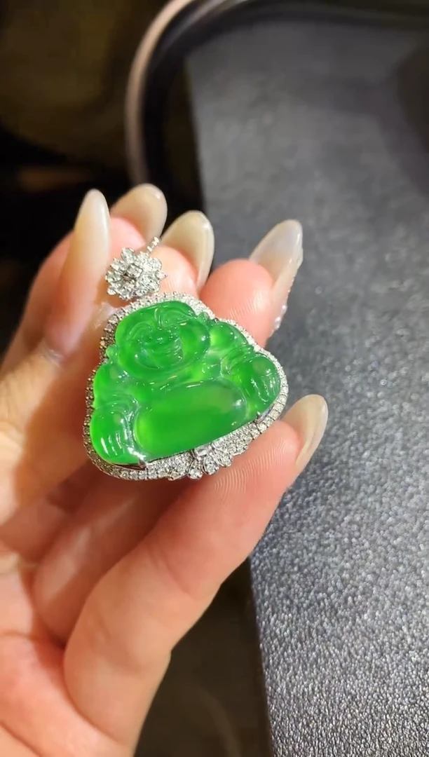 【闪购商品】翡翠吊坠(不含链)18K金镶嵌69-佛公