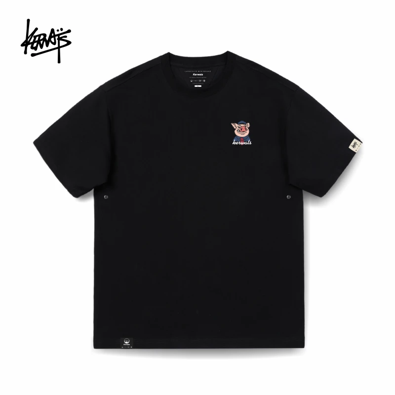 【KERWATS/可维斯品牌】潮流简约印花短袖T恤男女款宽松圆领半截袖