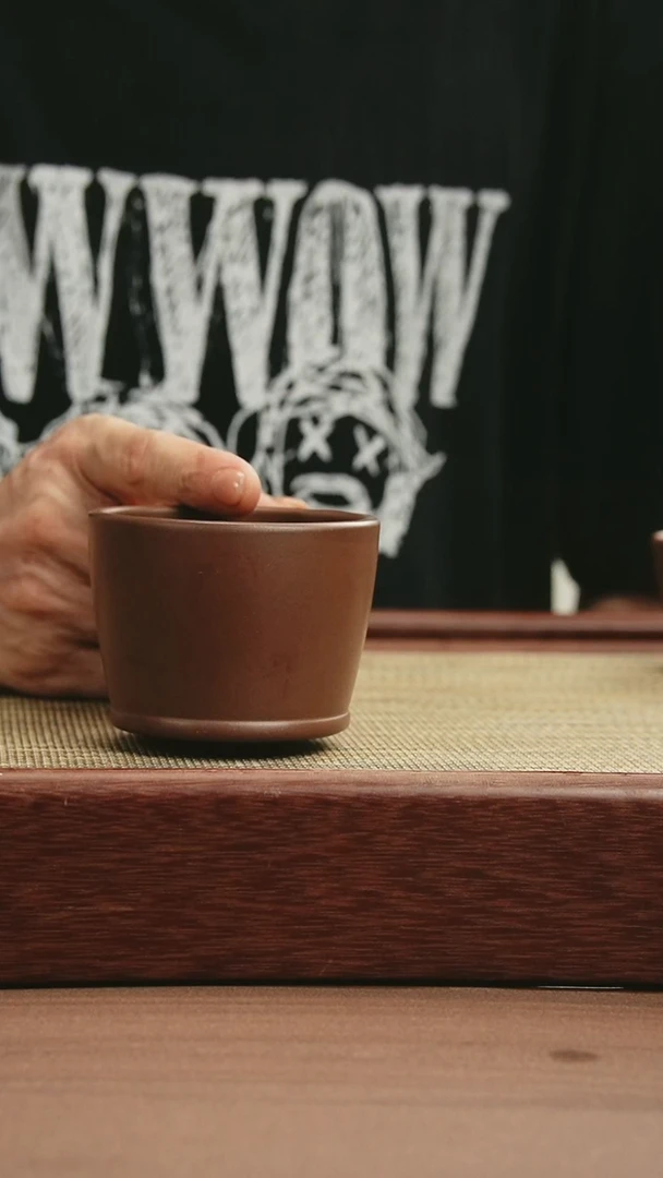 茶杯紫砂紫泥 圆桶杯 120cc