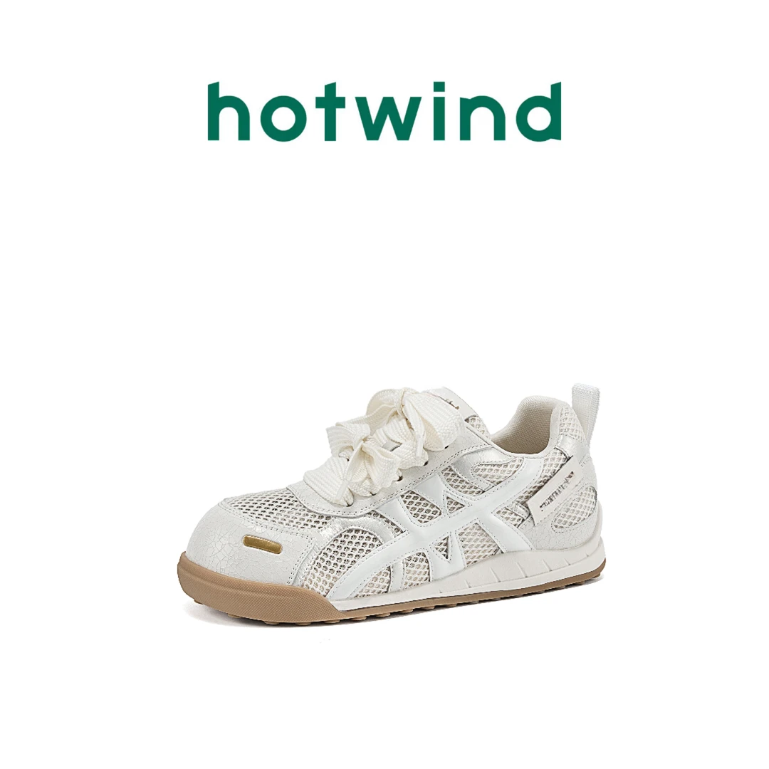 Hotwind/热风同款百搭厚底休闲鞋2025春夏季新款欧若动感风阿甘鞋