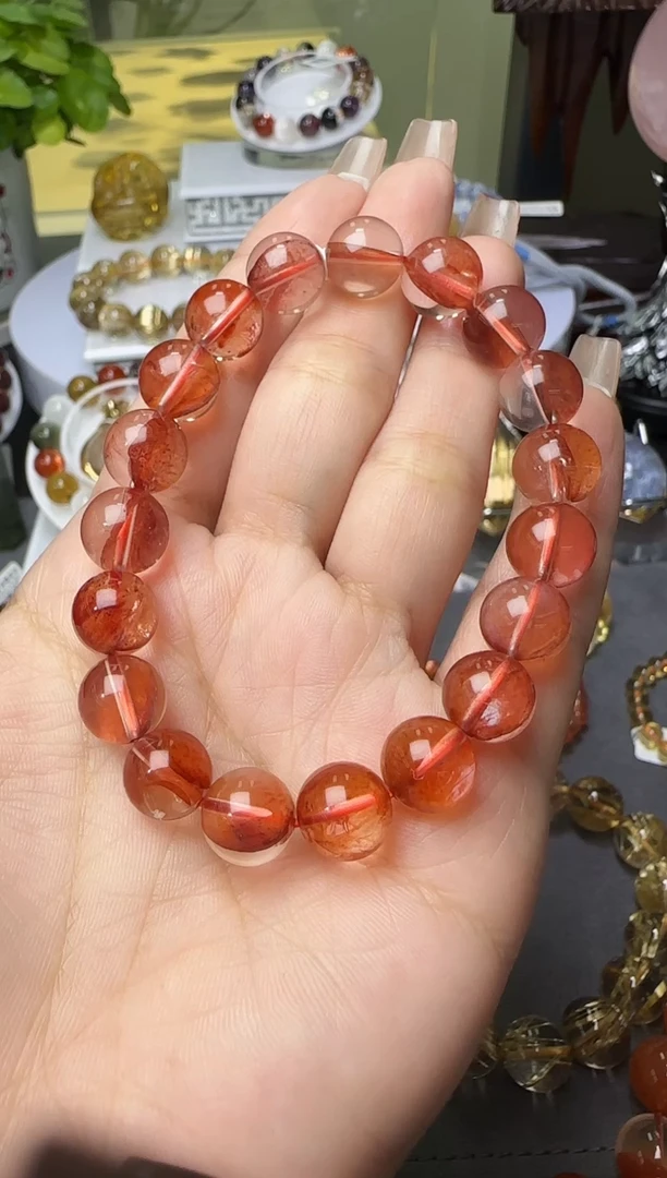 【闪购商品】水晶手串未镶嵌红胶花手串10m+ JP37154成