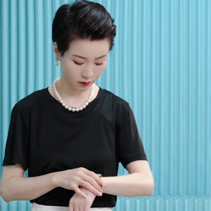 【七弦高定】柔肤醋酸圆领T恤