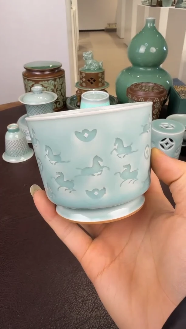 青瓷手工茶器包邮