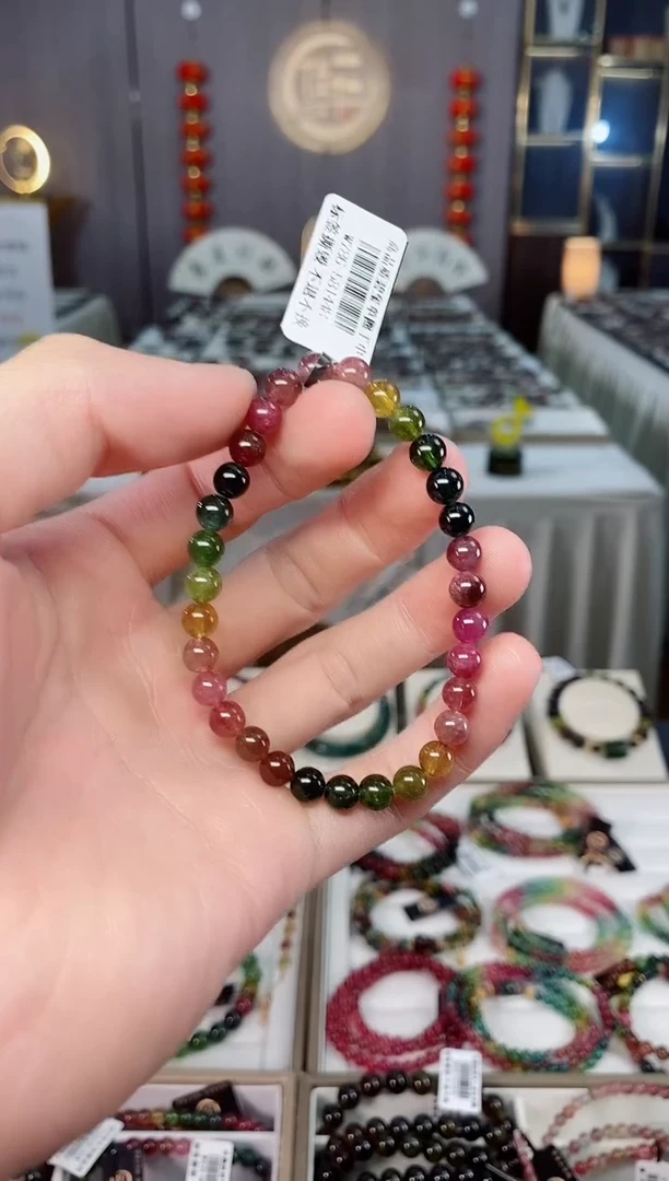 未镶嵌透体老矿碧玺单圈手串5mm+碧玺xion多样性发一条