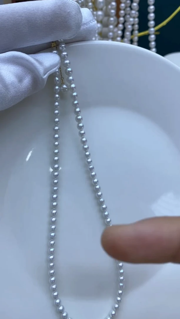 【闪购商品】淡水珍珠项链18K金镶嵌4-5