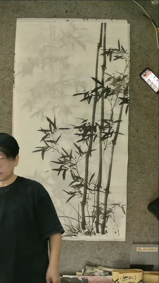 国画四尺整张  墨竹